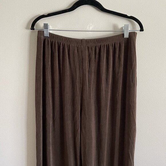 Additions By Chicos Women Sz 2 SHORT (Med) Brown Slinky Knit Elastic Waist Pants - Picture 6 of 8